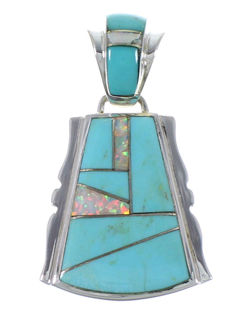 Turquoise And Opal Sterling Silver Pendant EX44357